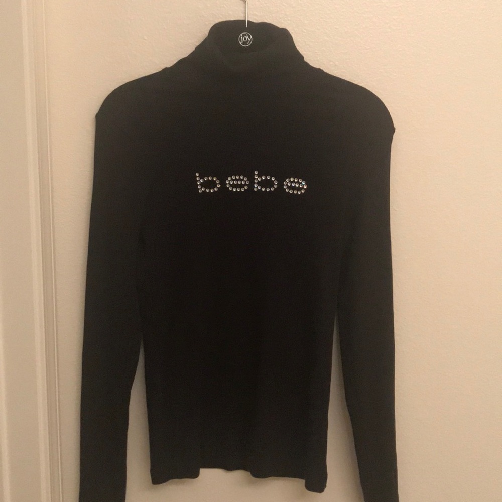 Black ribbed knit turtleneck